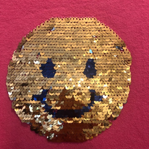 Girls Gymboree pink flip sequin emoji tunic - Picture 2 of 5